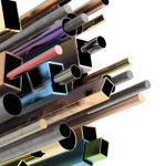 3d rendering colorful pipes in several shapes